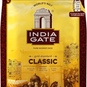 India Gate Classic Basmati Rice 5kg – Classic Ryż Basmati | Długie Aromatyczne Ziarna | Idealny do Biryani i Curry